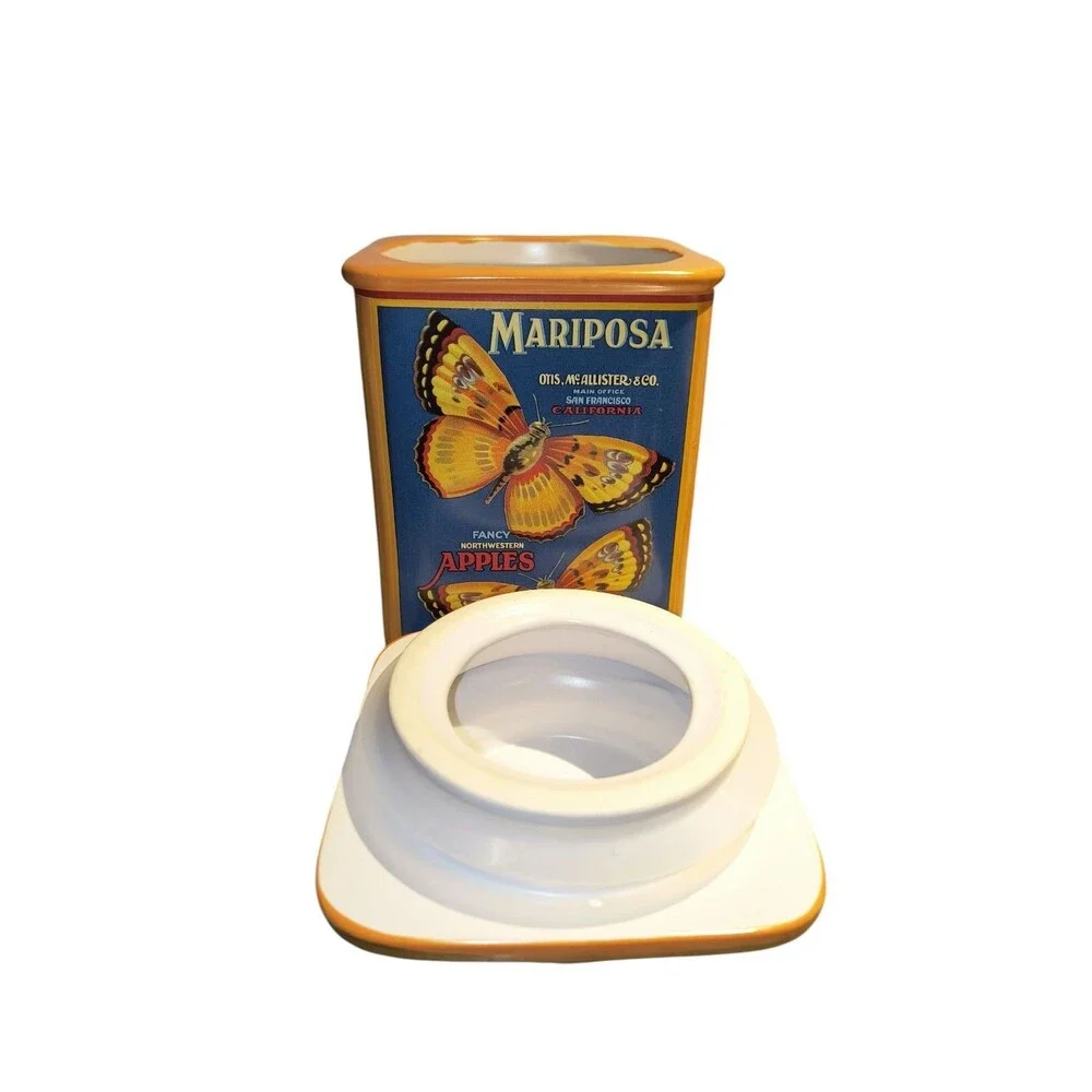 Oneida Butterfly Apples Mariposa Vintage Canister
